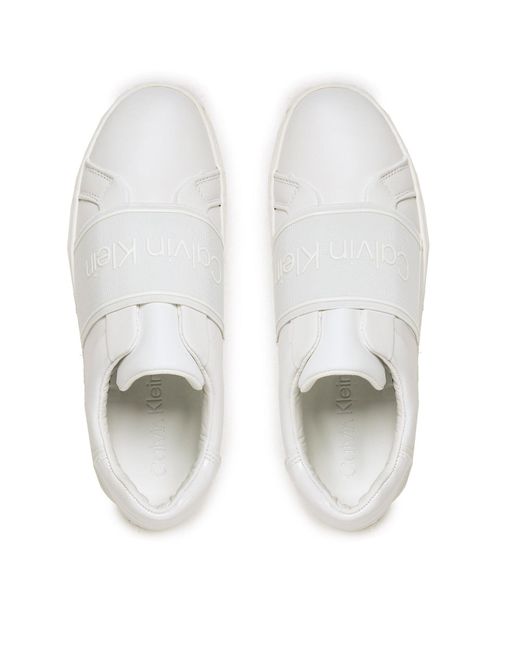 Calvin Klein White Sneakers Cupsole Slip On Hw0Hw01352 Weiß