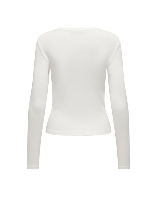 ONLY White Bluse Riley 15323159 Slim Fit