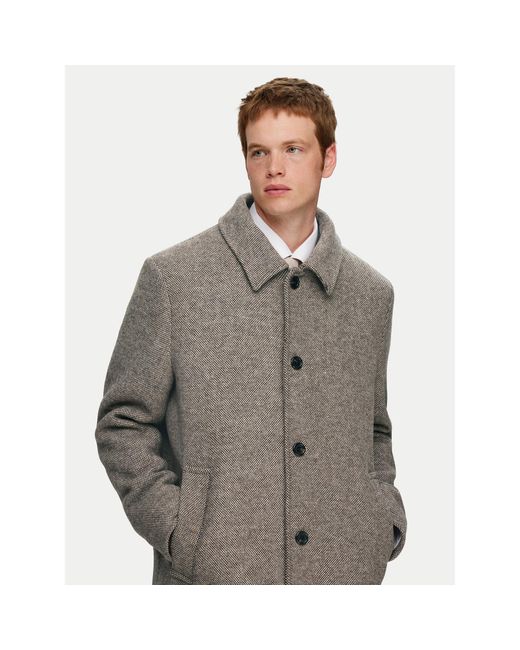 SELECTED Wollmantel 16089348 Regular Fit in Gray für Herren