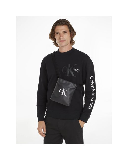 Calvin Klein Schwarze umhängetasche mit logoaufdruck in Black für Herren