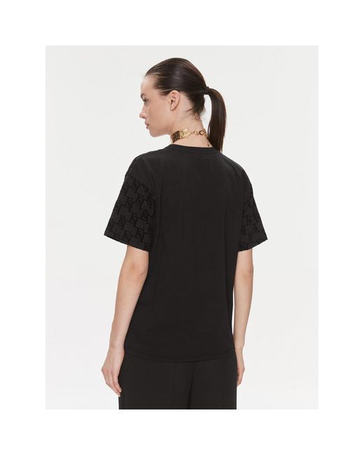 Elisabetta Franchi Black T-Shirt Ma-006-41E2 Regular Fit