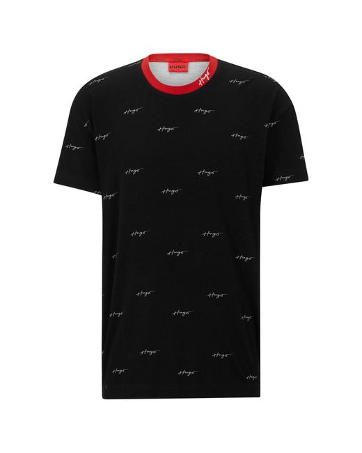 HUGO Pyjama-T-Shirt 50490231 Relaxed Fit in Black für Herren