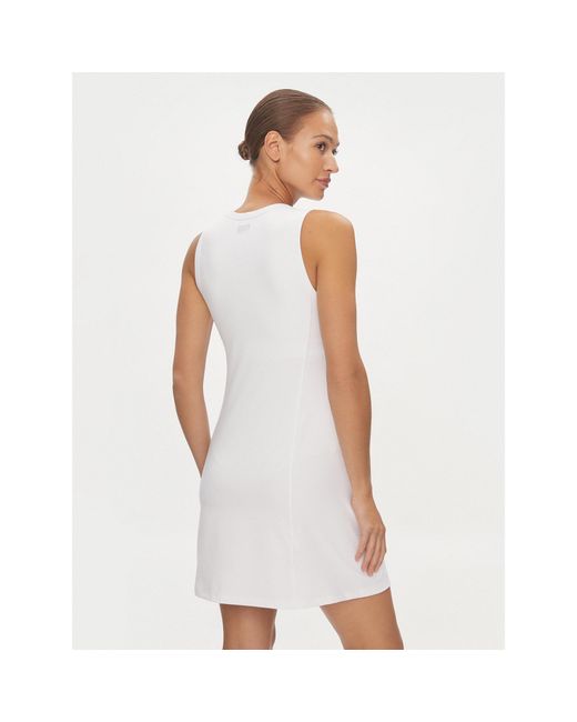 DKNY White Sommerkleid Dp2D4754 Weiß Slim Fit