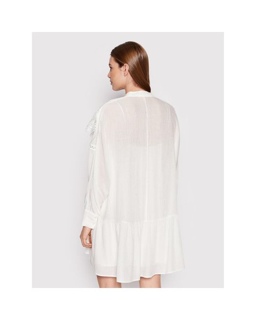 IRO White Kleid Für Den Alltag Dovy Aq137 Weiß Regular Fit