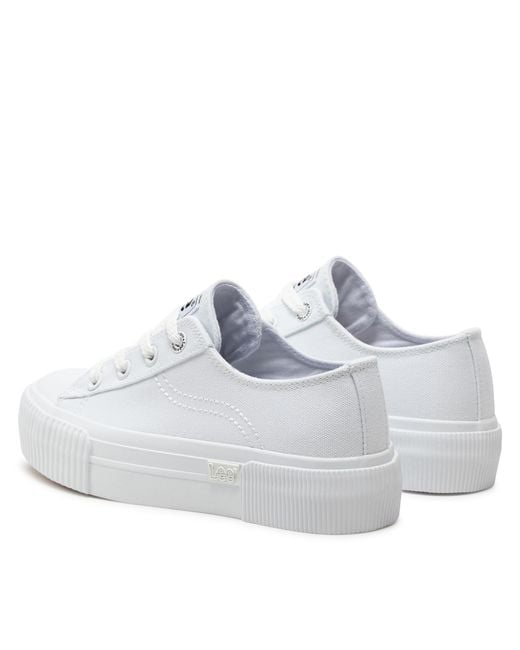 Lee Jeans White Sneakers Aus Stoff Isla C Low 50241017.1Fg Weiß