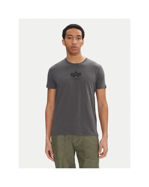 Alpha Industries T-Shirt Basic 118533 Regular Fit in Gray für Herren