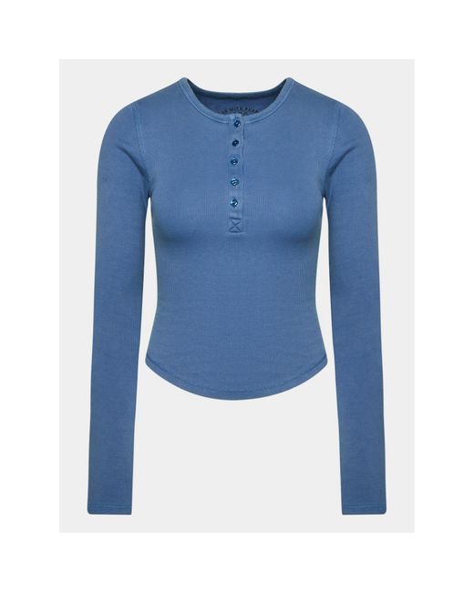 BDG Blue T-Shirt Henley Ls Tee 75260075 Slim Fit
