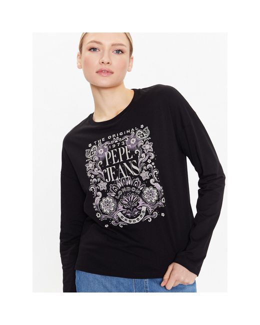 Pepe Jeans Black T-Shirt Lulu Pl505393 Relaxed Fit