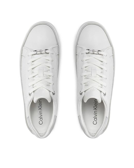 Calvin Klein White Sneakers Flatform C Lace Up