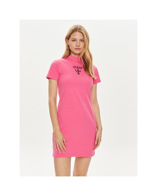 Guess Pink Kleid Für Den Alltag V4Yk02 Kcdh1 Regular Fit