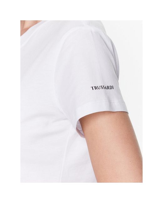 Trussardi White T-Shirt 56T00538 Weiß Regular Fit