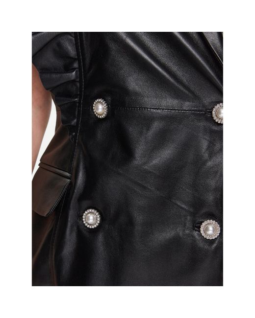 Custommade• Black Lederkleid 999418855 Regular Fit