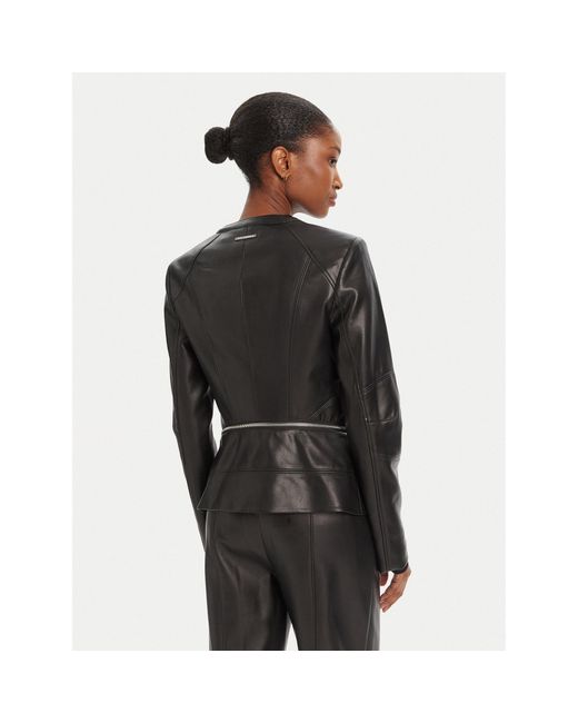 Karl Lagerfeld Gray Jacke Aus Kunstleder A3W14050 Slim Fit
