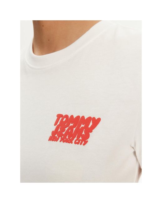 Tommy Hilfiger White T-Shirt Bubble Dw0Dw21338 Regular Fit