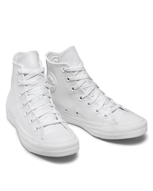 Converse White Sneakers Aus Stoff Ct A/S Lthr Hi 1T406 Weiß