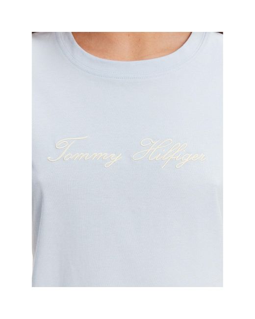 Tommy Hilfiger Blue T-Shirt Script Ww0Ww45746 Regular Fit