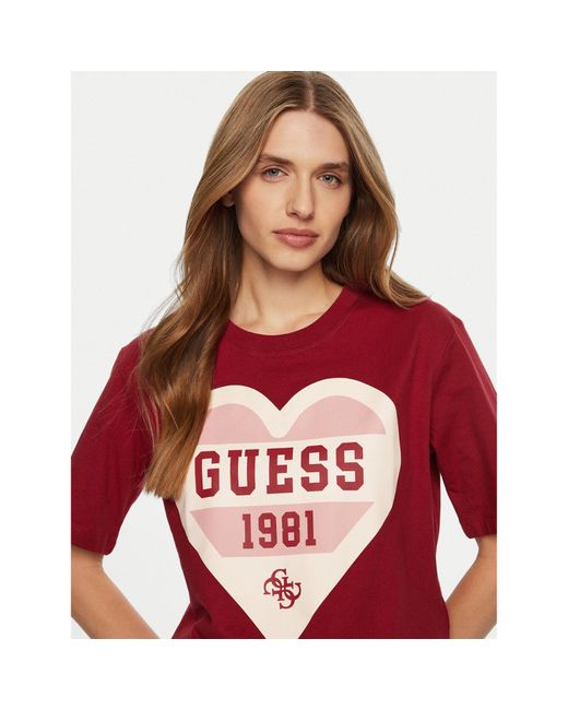 Guess Red T-Shirt V5Ri01 I3Z14 Regular Fit