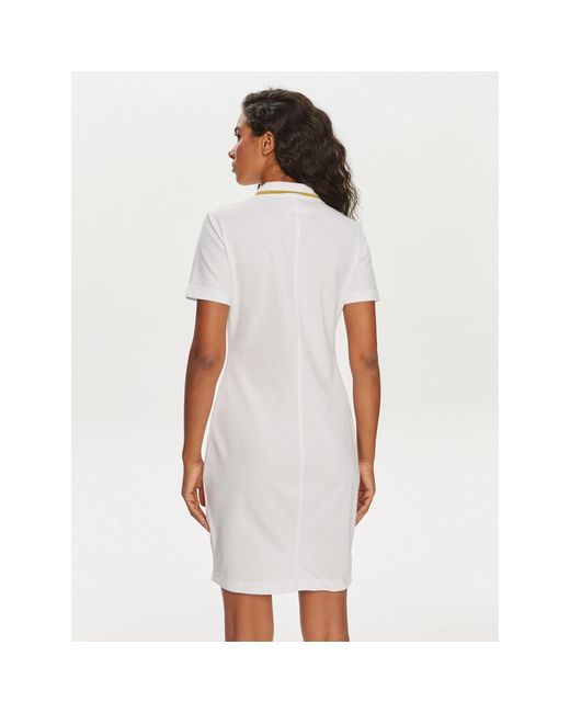 Versace White Kleid Für Den Alltag 76Haot03 Weiß Regular Fit