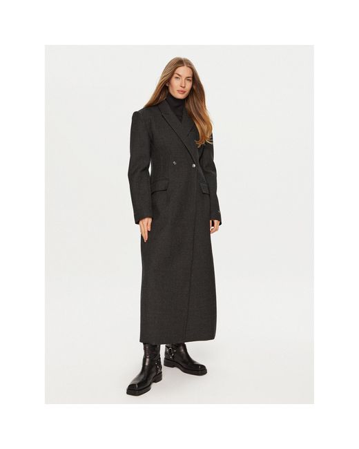 Herskind Black Wollmantel Ultra De Lux 5379174 Regular Fit