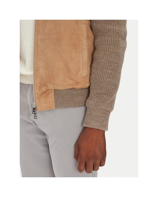 Milestone Lederjacke Msnicolas 531628 60690 Regular Fit in Natural für Herren