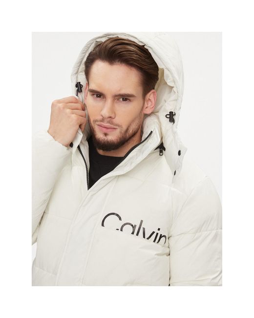 Calvin Klein Daunenjacke Essentials J30J323708 Écru Regular Fit in White für Herren