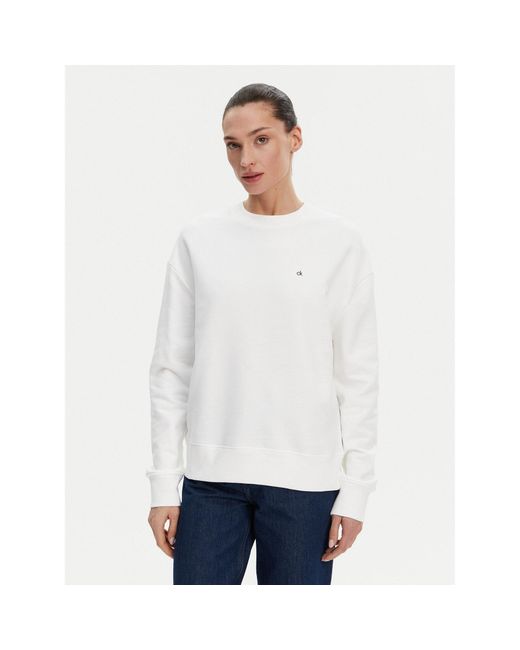 Calvin Klein White Sweatshirt K20K208092 Regular Fit