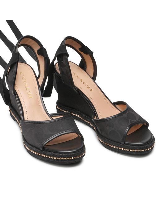 COACH Black Sandalen Page Sig Recycled C8931