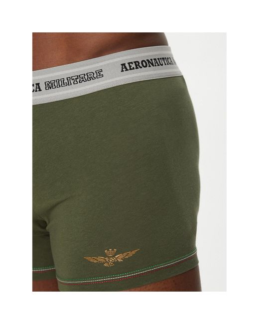 Aeronautica Militare 2Er-Set Boxershorts Am1Ubx004 in Green für Herren