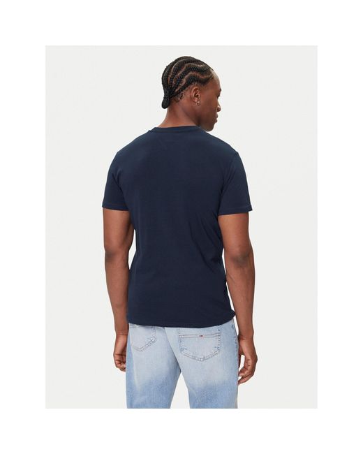 Tommy Hilfiger T-Shirt Linear Chest Dm0Dm21780 Slim Fit in Blue für Herren