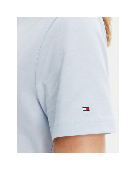 Tommy Hilfiger Blue T-Shirt Script Ww0Ww45746 Regular Fit