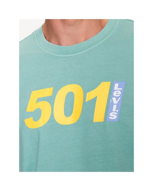 Levi's T-Shirt 501 Logo 87373-0084 Grün Vintage Fit in Blue für Herren