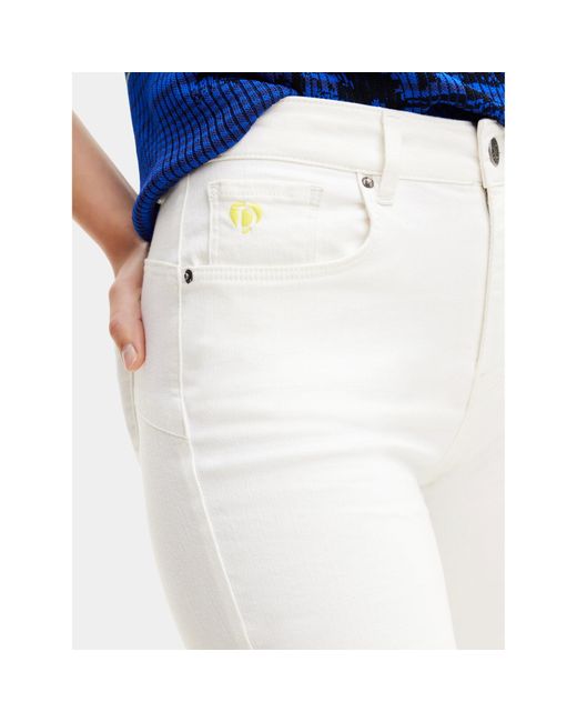 Desigual White Jeans Ohio 24Swdd25 Weiß Flare Fit