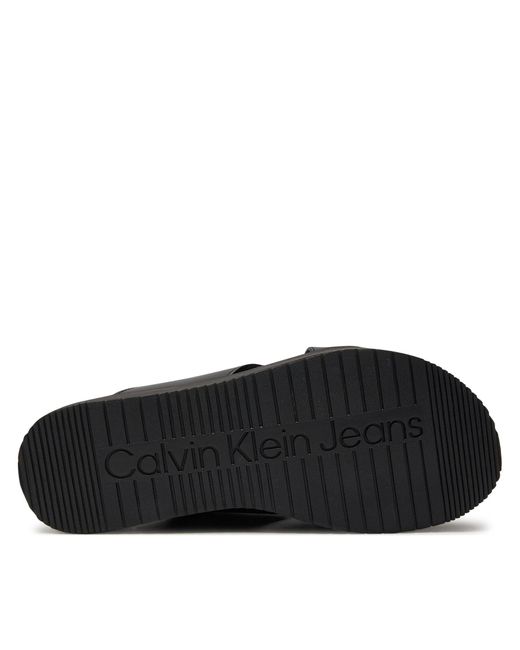 Calvin Klein Black Pantoletten Flatform Cross Mg Uc Yw0Yw01349