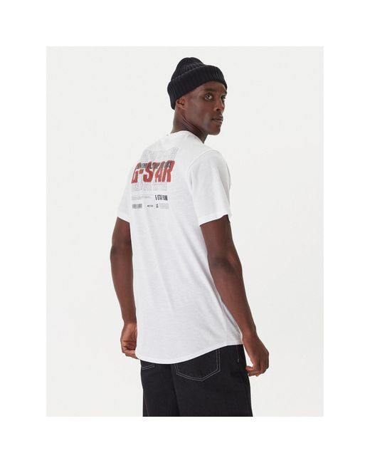 G-Star T-Shirt Lash Back D26043-C372 Relaxed Fit in White für Herren