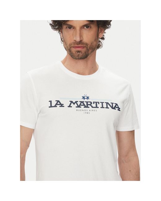 La Martina T-Shirt Aguer Mar304 Js206 Regular Fit in White für Herren