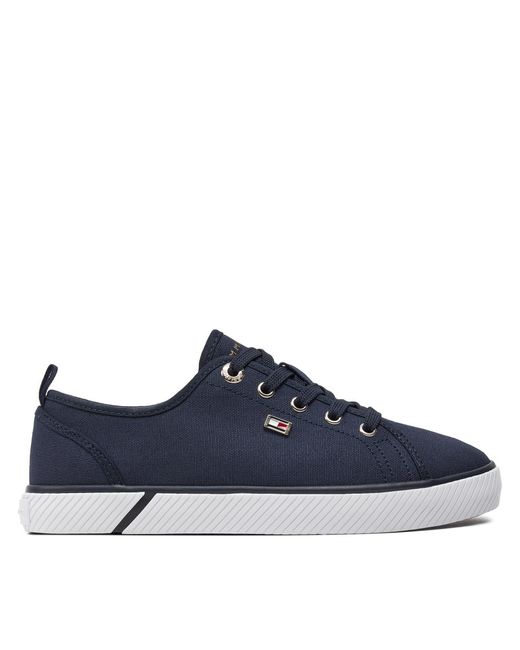 Tommy Hilfiger Blue Sneakers Aus Stoff Vulc Canvas Sneaker Fw0Fw08063