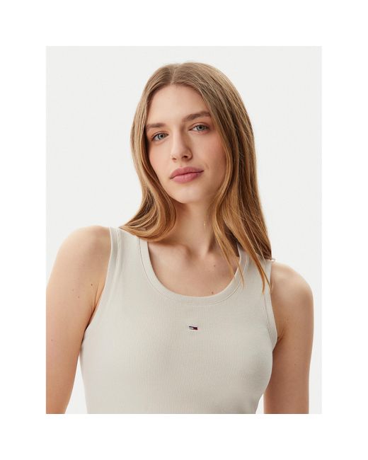 Tommy Hilfiger White Kleid Für Den Alltag Essential Dw0Dw20674 Slim Fit