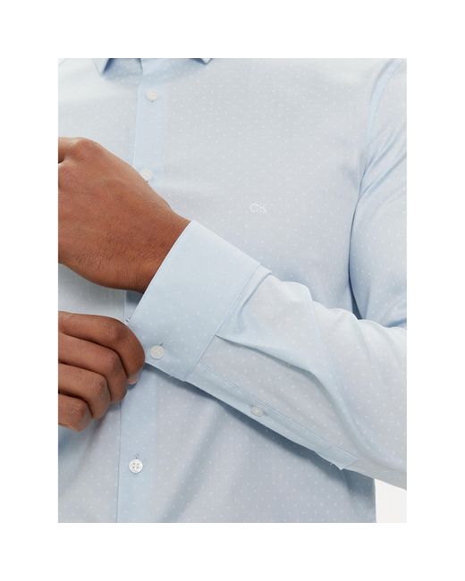 Calvin Klein Hemd Micro Dot K10K112884 Slim Fit in White für Herren
