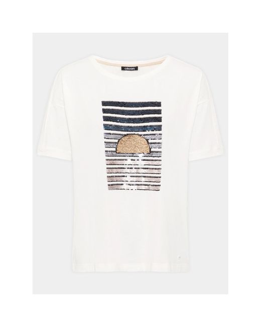 Olsen White T-Shirt 11104751 Weiß Relaxed Fit