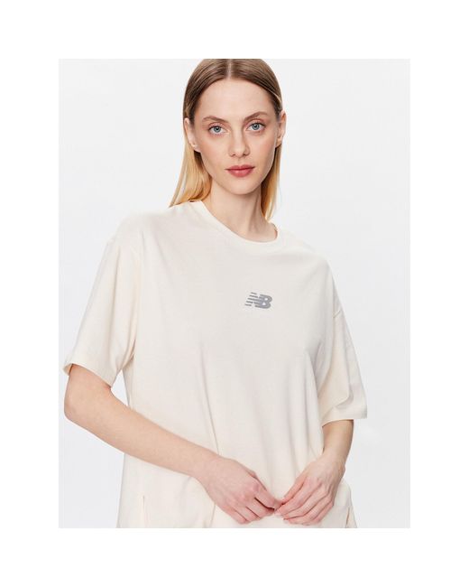 New Balance White T-Shirt Wt31511 Oversize
