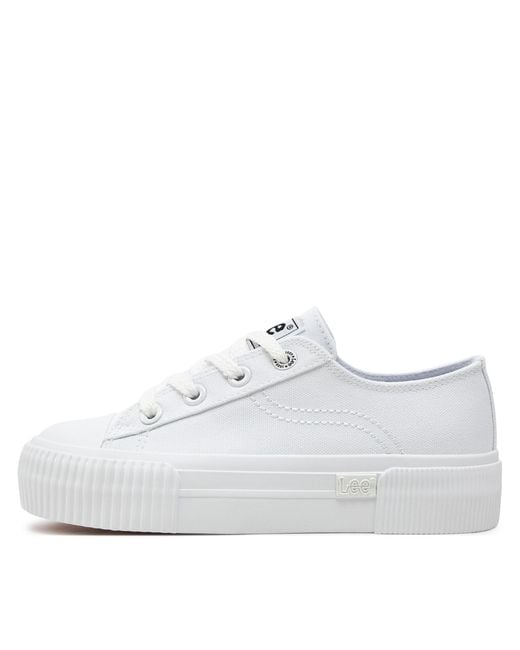 Lee Jeans White Sneakers Aus Stoff Isla C Low 50241017.1Fg Weiß