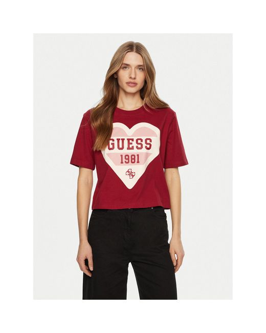 Guess Red T-Shirt V5Ri01 I3Z14 Regular Fit