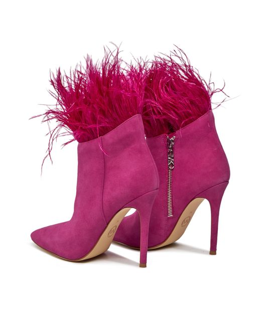 MICHAEL Michael Kors Pink Stiefeletten whitby feather trim 40h3wbfe5s deep fuchsia
