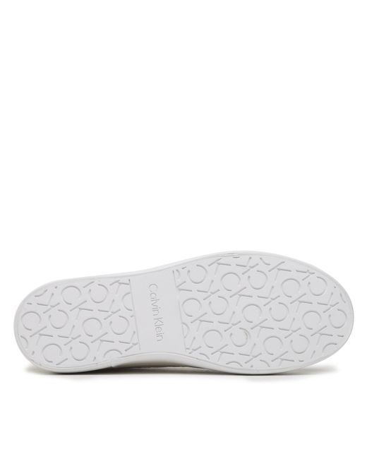 Calvin Klein White Sneakers Aus Stoff Low Prof Vulc Lace Up Hw0Hw01410