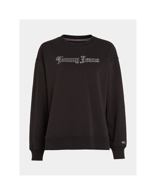 Tommy Hilfiger Black Sweatshirt Grunge Dw0Dw16401 Relaxed Fit