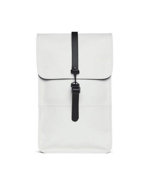 Rains White Stylischer grauer rucksack mit laptopfach