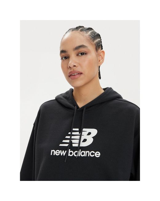 New Balance Black Sweatshirt Wt41504 Oversize