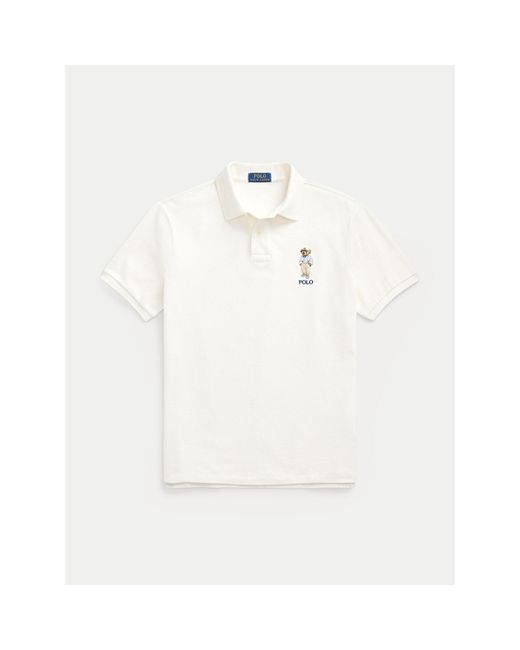 Polo Ralph Lauren Polohemd 710853312026 Écru Slim Fit in White für Herren