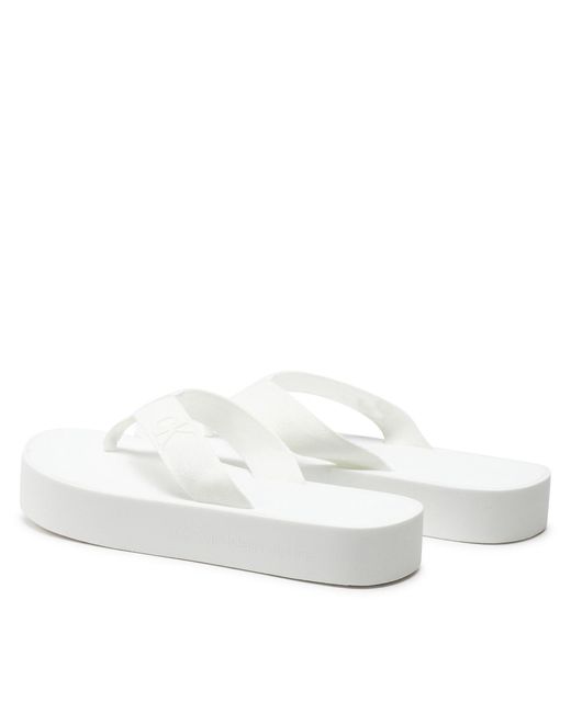 Calvin Klein White Zehentrenner Flatform Flipflop Jelly Yw0Yw01398 Weiß