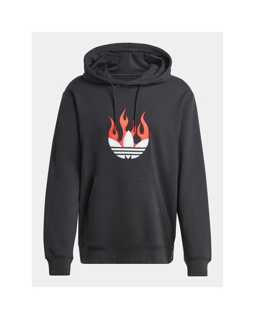 Adidas Sweatshirt Flames Logo Is0208 Regular Fit in Black für Herren